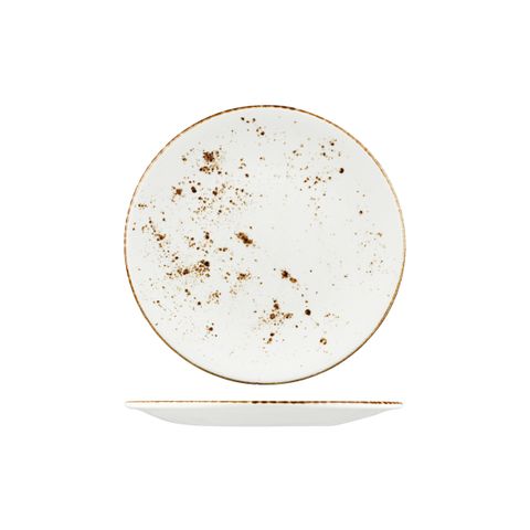 WELLINGTON ROUND COUPE PLATE RUSTIC WHITE 230mm