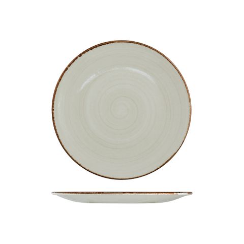WELLINGTON ROUND COUPE PLATE RUSTIC BARITE 230mm