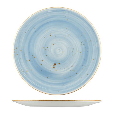 WELLINGTON ROUND COUPE PLATE RUSTIC BLUE 325mm