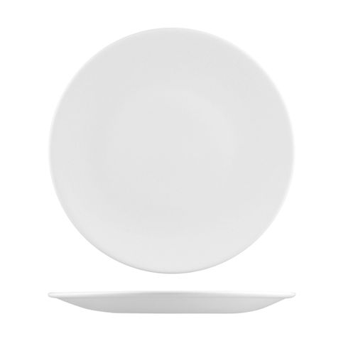 NATURAL SATIN ROUND COUPE PLATE WHITE 290mm