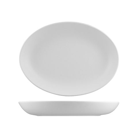 NATURAL SATIN OVAL COUPE BOWL WHITE 275x205mm