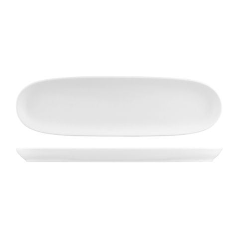 NATURAL SATIN BAGUETTE PLATTER WHITE 340x100mm