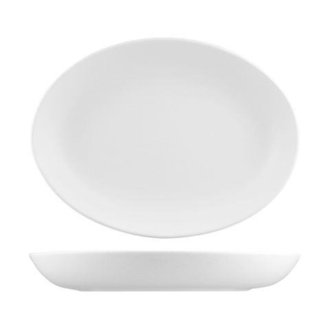 NATURAL SATIN OVAL COUPE BOWL WHITE 320x245mm