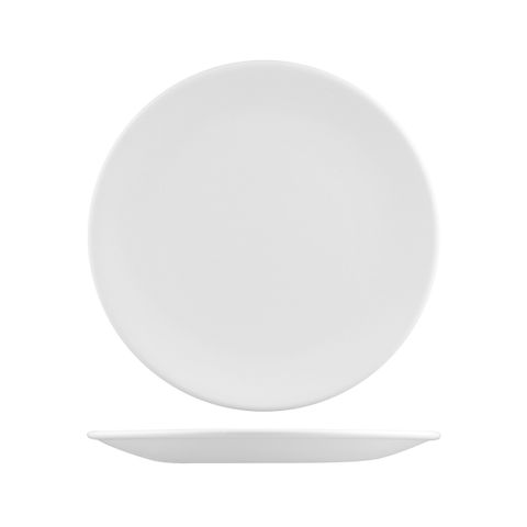 NATURAL SATIN ROUND COUPE PLATE WHITE 275mm
