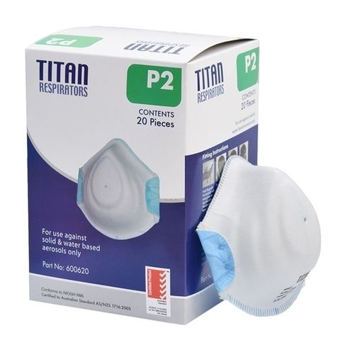 P2 DISPOSABLE RESPIRATOR TITAN PACK OF 20 [CARTON 240] [12X20]