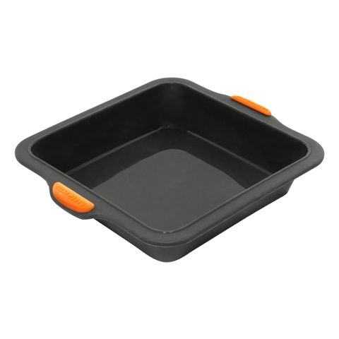 Silicone Square Cake Pan, 20 x 5cm - Grey