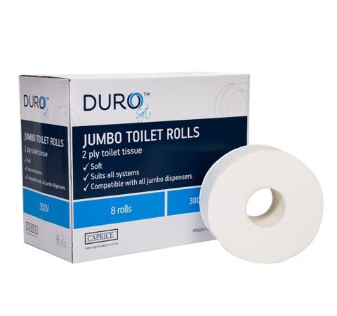 JUMBO 2 PLY TOILET ROLL DURO 300M [300V]