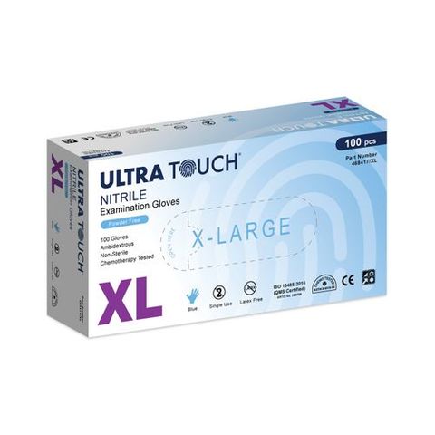 ULTRA TOUCH GLOVE NITRILE X-LARGE BLUE PF PACK OF 100 [CTN 1000]