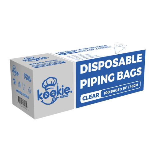 Kookie Disposable Piping Bag 46cm / 18''(100 Pack) clear