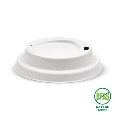 80MM BIOCUP LID PLANT FIBRE WHITE, PACK OF 50 [CTN 1000]