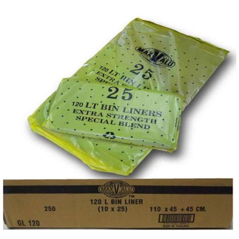 GARBAGE BAG 120L BLACK, PACK OF 25 [CTN 100]