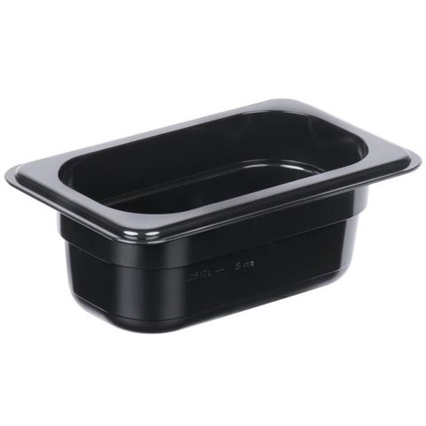 KH 1/9 SIZE POLYCARBONATE STEAM PAN BLACK
