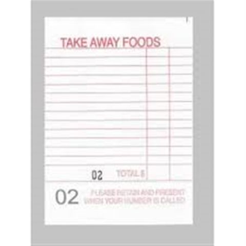 RD131 - CAFE DOCKET BOOKS 100 SHEET SINGLE PAGE WITH TEAR-OFF 100/CTN
