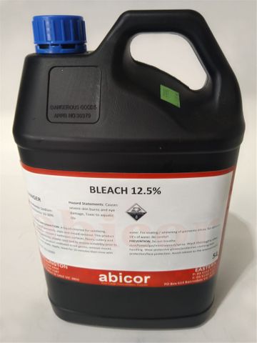 BLEACH 12.5% 5L SODIUM HYPOCHLORIDE
