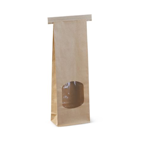 SOS WINDOW SMALL BROWN BAG 260 X 88 + 47 TIN TIE 500/CTN