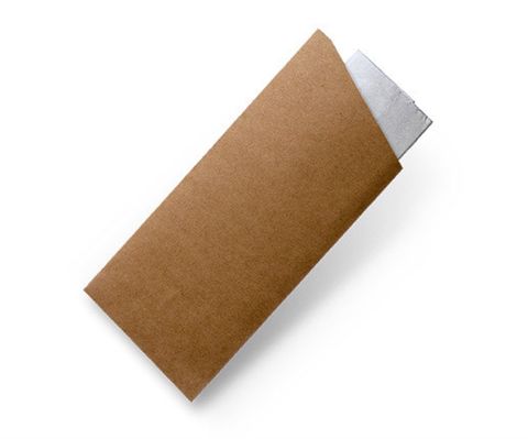 CUTLERY POUCH KRAFT WITH WHITE NAPKIN 1000/CTN