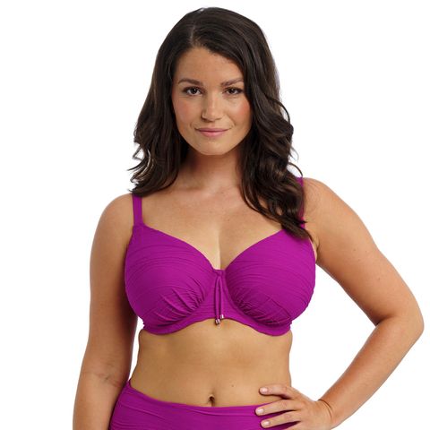 Fantasie Beach Waves Gathered Full Cup Bikini Top - Bright Fuchsia