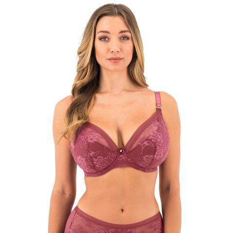 Fantasie Fusion Lace Padded Plunge Bra - Rosewood