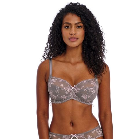 Freya Offbeat Decadence Side Support Bra - Grey/Pink