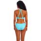 Freya Jewel Cove High Apex Bikini Top - Stripe Turquoise