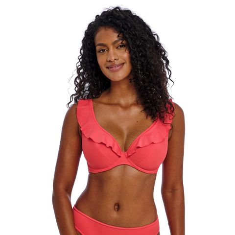 Freya Jewel Cove High Apex Bikini Top - Plain Sunset