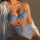 MARVELL LANE Dolly Bikini Top - Navy Gingham