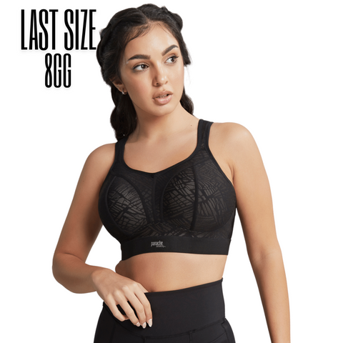 Panache Sport Panache Sport Non Wired Sports Bra Black Lace & Latte