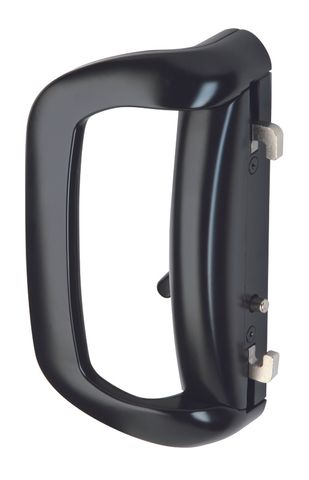 Doric Twin Point Sliding Door Lock Black w Chrome Cyl