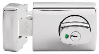Lockwood  001 Rimlock D/Latch Knob Dbl Cyl  S/C Pearl