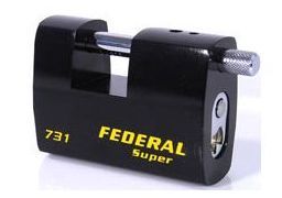 Federal Heavy Duty Solid Steel Padlock - 31