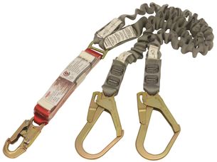Protecta Shock Absorbing Elasticated Webbing Lanyard, Double