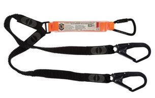 LINQ Elite Double Leg Elasticated Lanyard 1.8m w/scaf hooks
