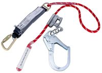 PROTECTA Adj. Rope Shock Absorbing Lanyard w/- Scaff Hook