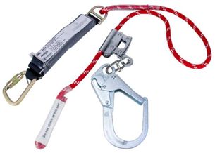 PROTECTA Adj. Rope Shock Absorbing Lanyard w/- Scaff Hook