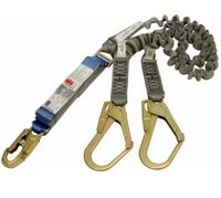 Shock Absorbing Elasticated Webbing Lanyard - Double Tail