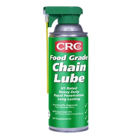 CRC CHAIN LUBE SEMI-SYNTHETIC FOAMING (FOOD GRADE) AEROSOL 340G EA