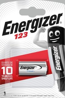 ENERGIZER BATTERY LITHIUM CR123 3V BL/1