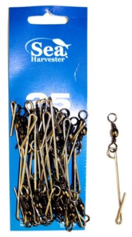 SEA HARVESTER LONG LINE CLIP WITH SWIVEL PACK/25