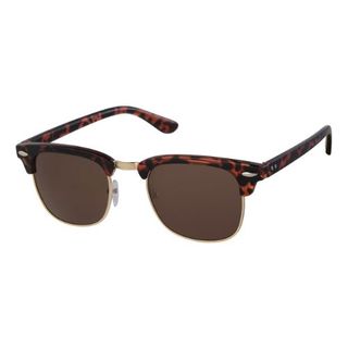 LEVEL ONE SUNGLASSES (#30130) CLUBMASTER BROWN FRAME BROWN LENS EA