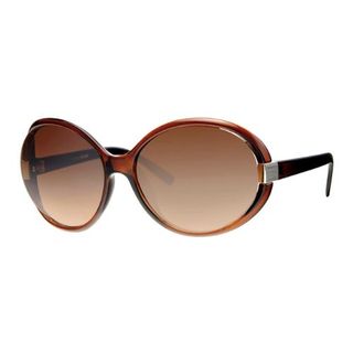LEVEL ONE SUNGLASSES (#L6180BR) LADIES ROUND BROWN FRAME BROWN LENS EA