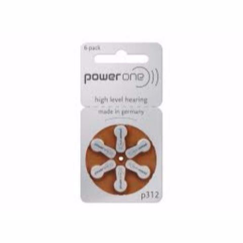 POWERONE HEARING AID BATTERY P312/4607 (RAY312) 1.45V PACK/6