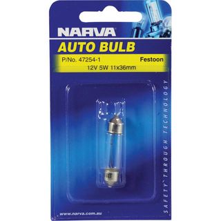 NARVA BULB 12V 5W 11x36MM FESTOON (47254) BL/1
