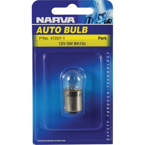 NARVA BULB 12V 5W BA15s PARK/TAIL (47207) BL/1