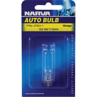 NARVA BULB 12V 5W T-10MM WEDGE (47501) BL/1