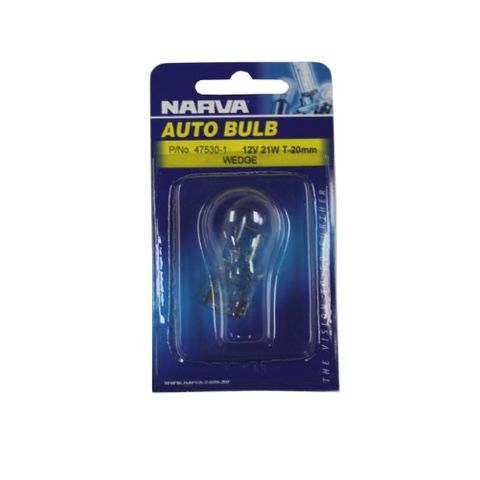 NARVA BULB 12V 21W T-20MM WEDGE (47530) BL/1