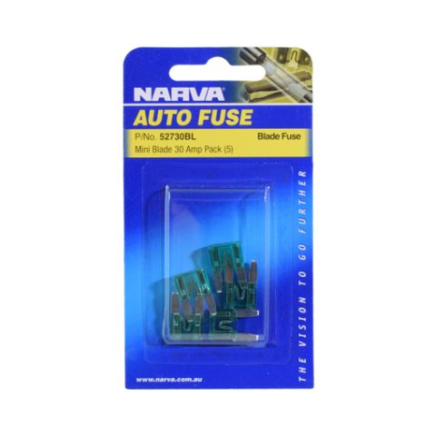 NARVA FUSE MINI 30AMP GREEN (52730) BL/5