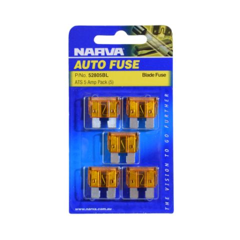 NARVA FUSE 2-BLADE MICRO 5 AMP ORANGE (52805) BL/5