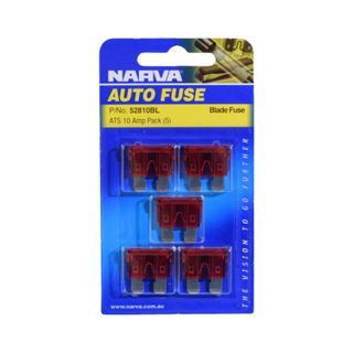 NARVA FUSE 2-BLADE MICRO 10AMP RED (52810) BL/5