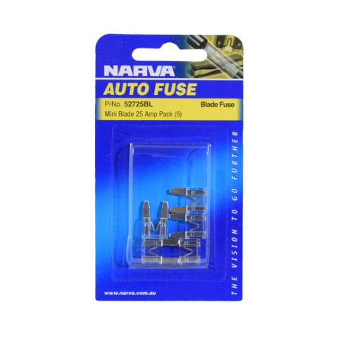 NARVA FUSE MINI 25AMP CLEAR (52725) BL/5