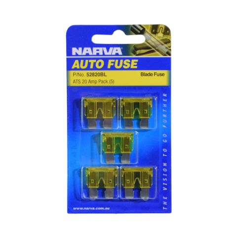 NARVA FUSE 2-BLADE MICRO 20AMP YELLOW (52820) BL/5